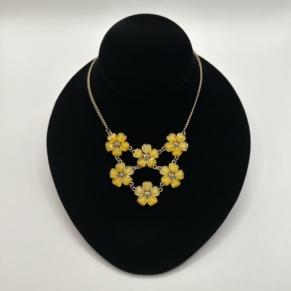 ALDO Crystal & Glitter Plastic Flower Necklace